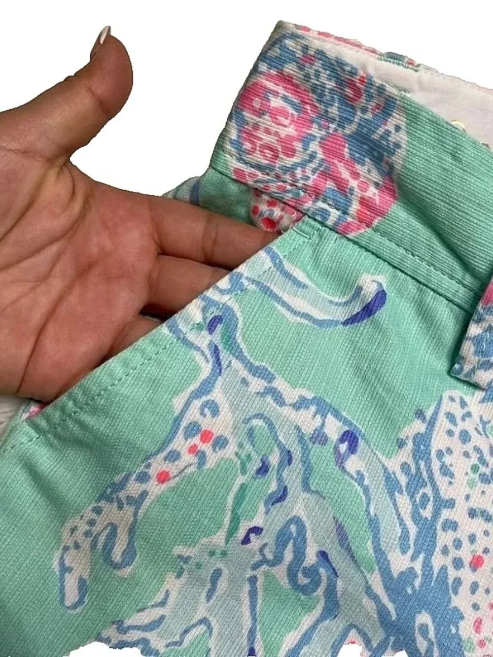 Lilly Pulitzer Callahan Shorts Size 10 Minty Fresh Fansea Coral 5